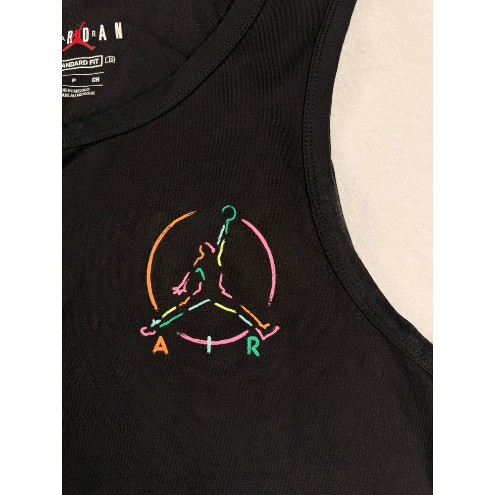 Jordan Mens Jumpman Air Graphic Tank Top Black Neon Logo Small CV3417-010 - Picture 3 of 7